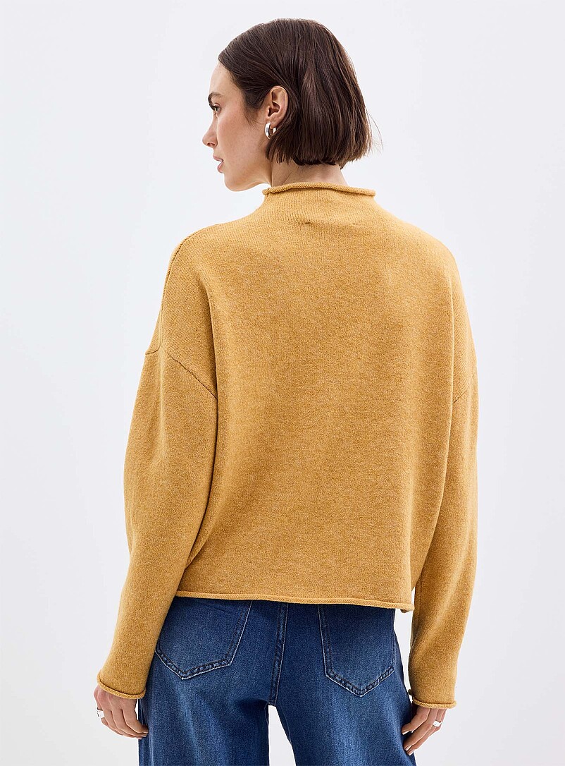Contemporaine: Le cardigan duveteux col chemin&eacute;e Bleu moyen - Ardoise pour femme