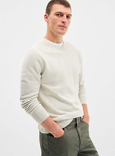 Le 31 Off White Honeycomb knit sweater for men
