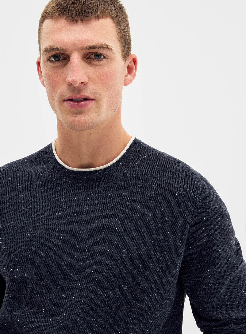Le 31 Oxford Honeycomb knit sweater for men