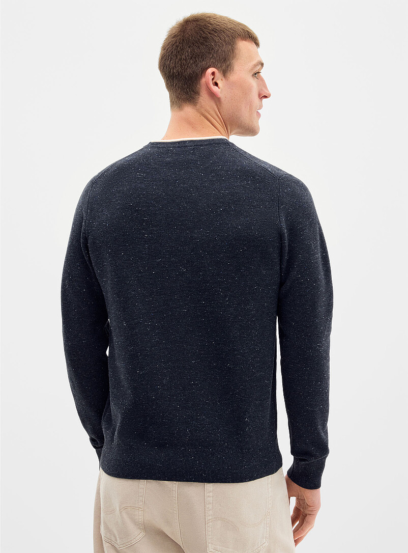 Le 31 Oxford Honeycomb knit sweater for men