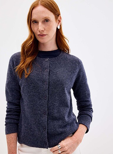 Plain plush cardigan