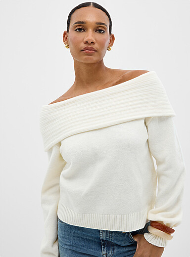 Soft off-the-shoulder sweater