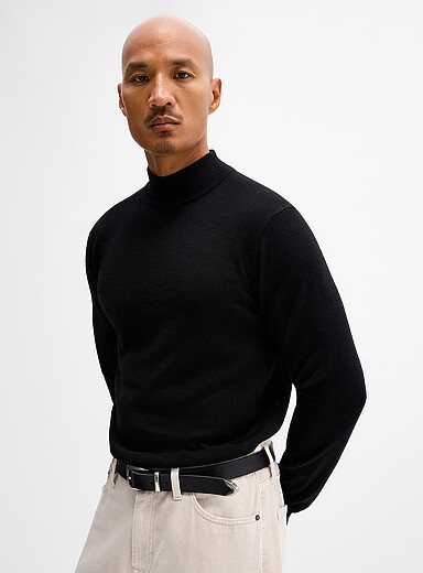 Responsible merino wool mock-neck sweater