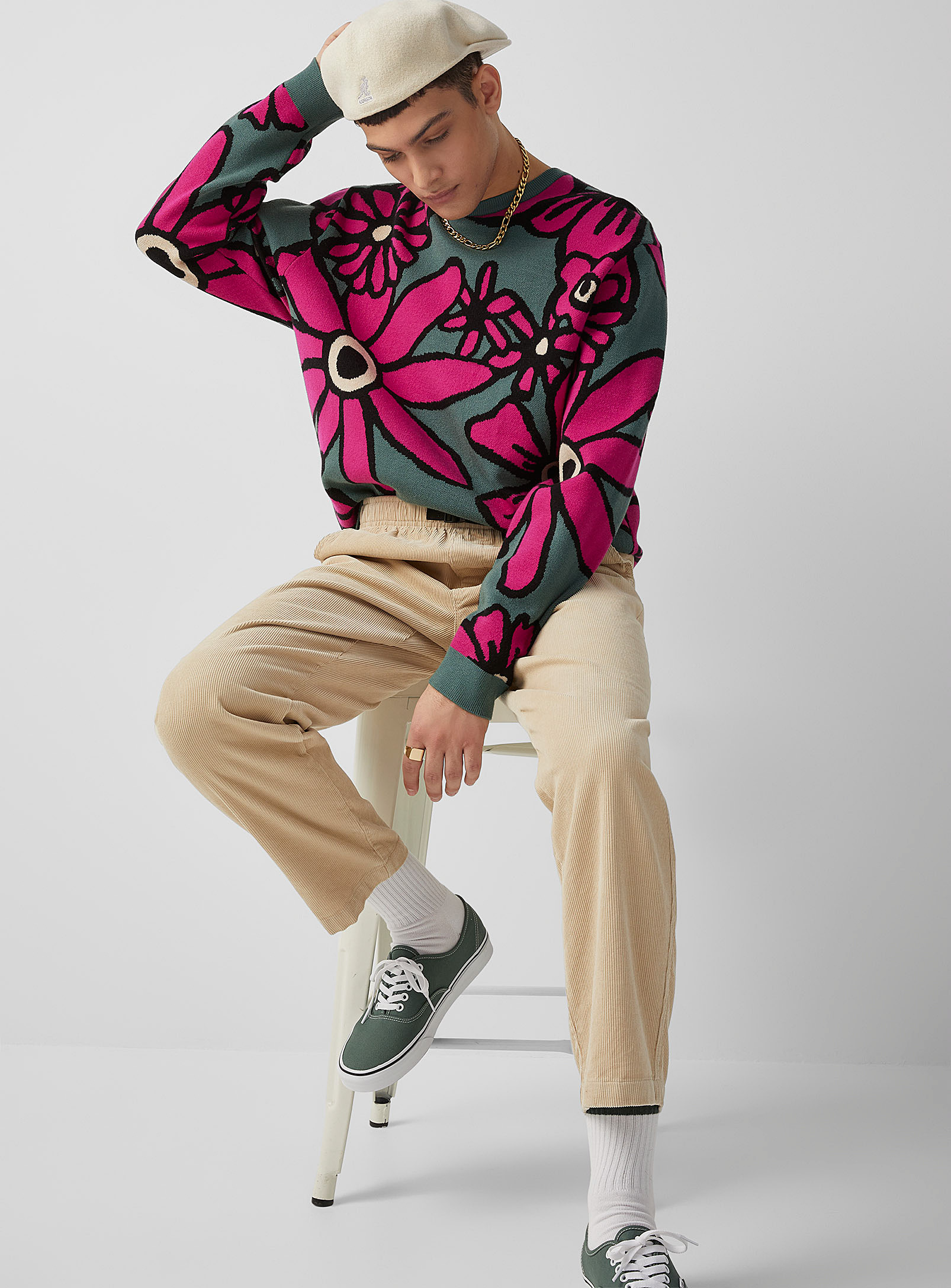 Djab Graphic Jacquard Sweater In Patterned White | ModeSens