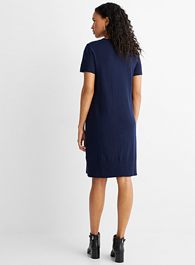 Short-sleeve sweater dress 