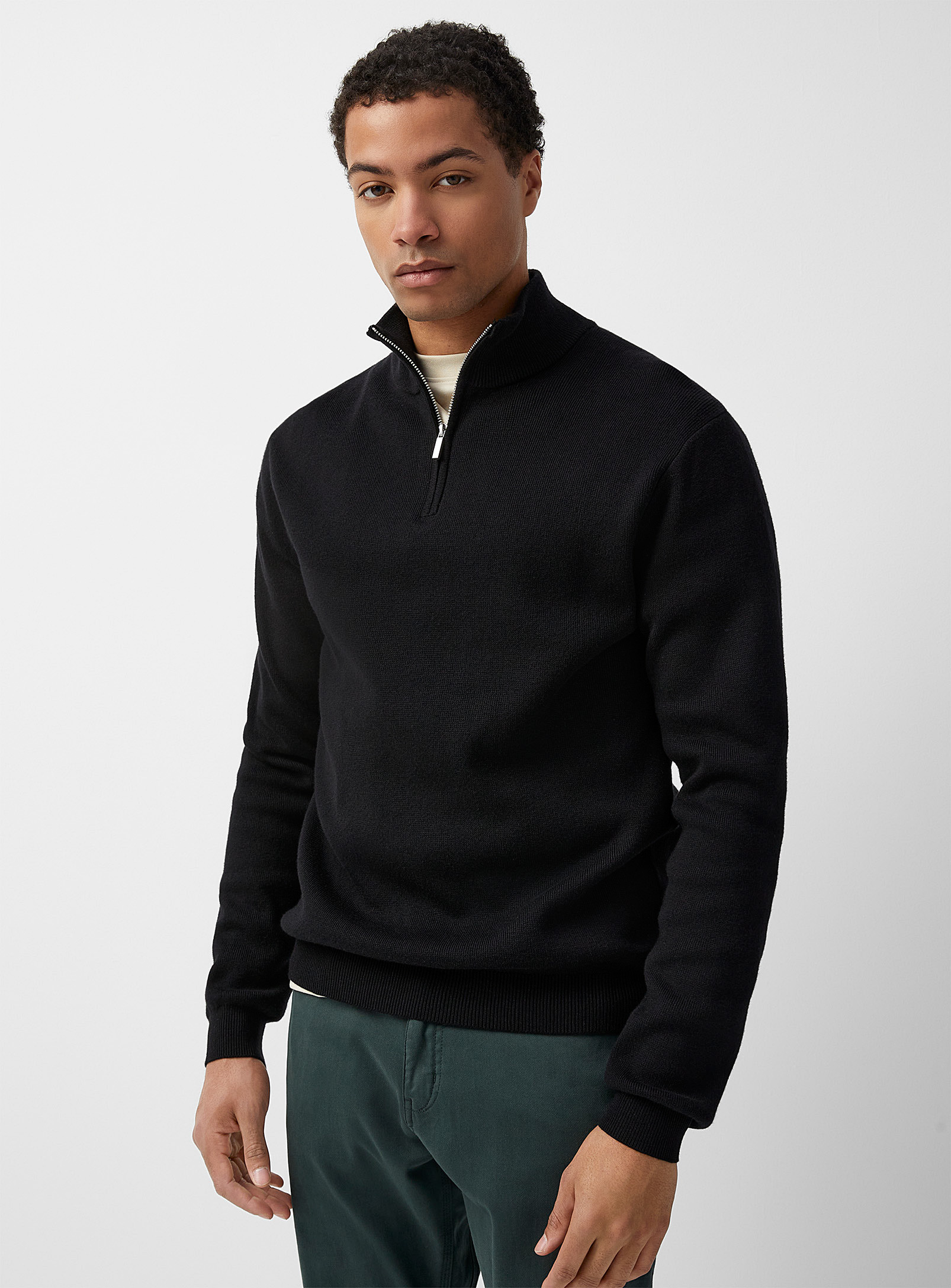 Le 31 Half-zip Minimalist Sweater In Black