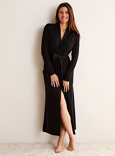 Wool and cashmere hooded robe, Miiyu, Shop Women's Sleepwear &  Leisurewear Online