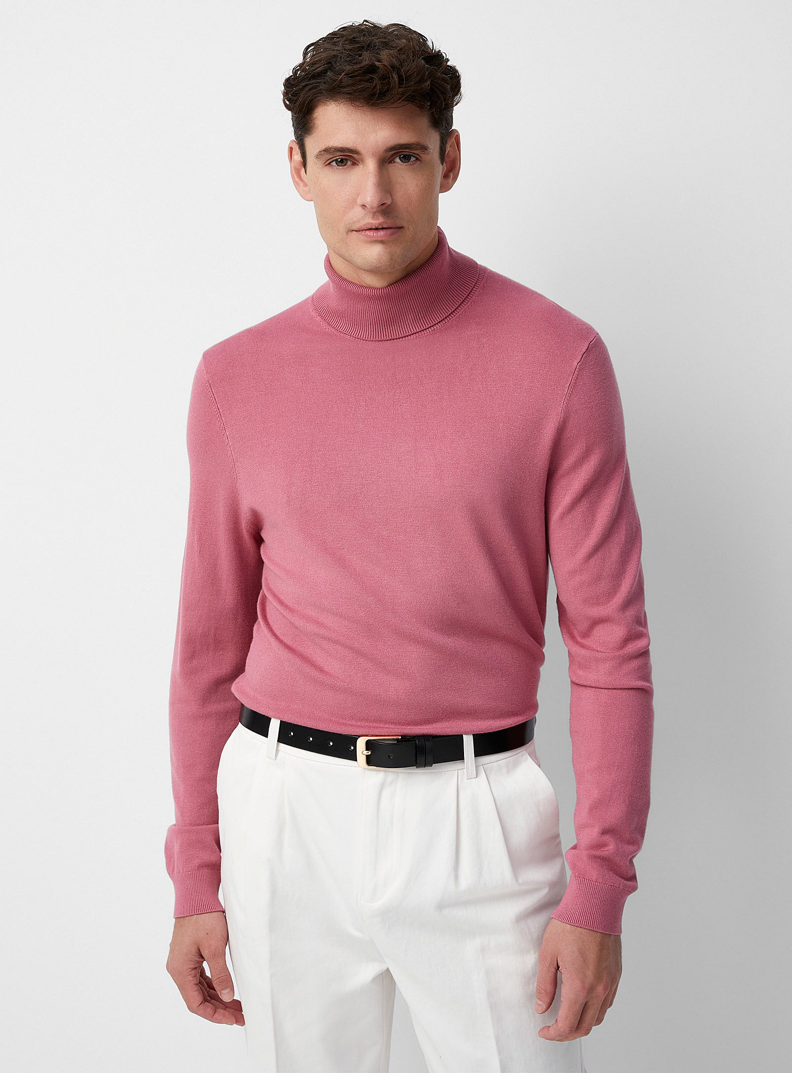 Le 31 Silky Knit Turtleneck In Pink