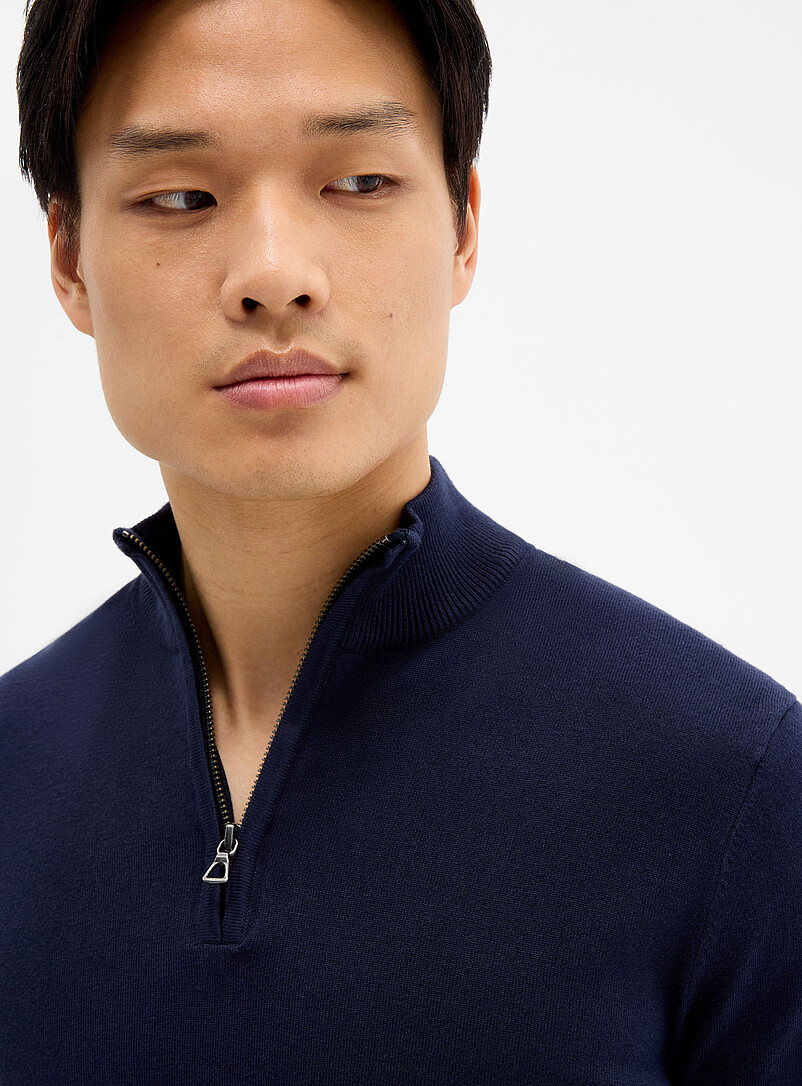 Zip-neck silky knit sweater product image 2