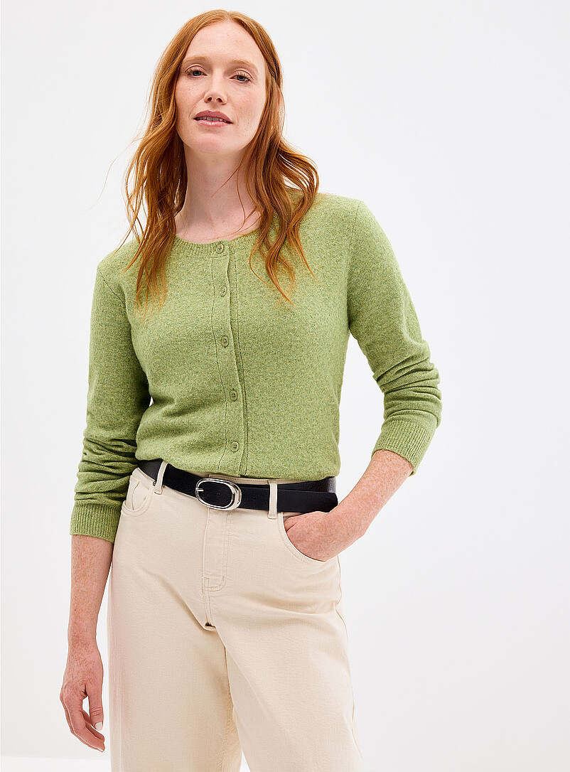 Plain plush cardigan