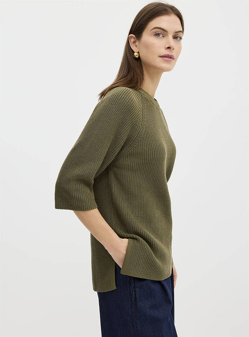 Raglan-Sleeve Tunic Sweater