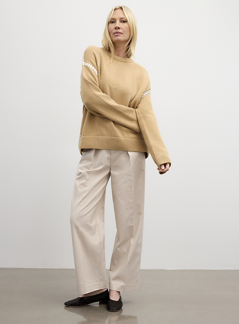Contrasting Overcast Pure Cotton Sweater