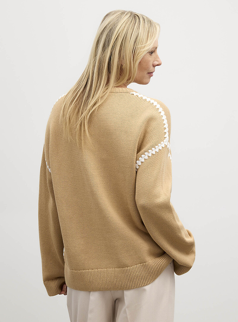Contrasting overcast pure cotton sweater product image 3