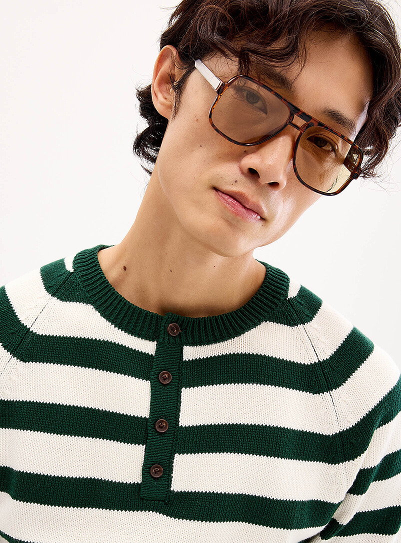 Nautical-stripe Henley sweater product image 2