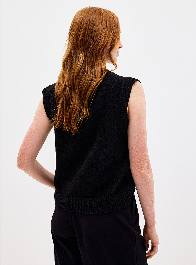 Loose fluffy V-neck sweater vest product image 3