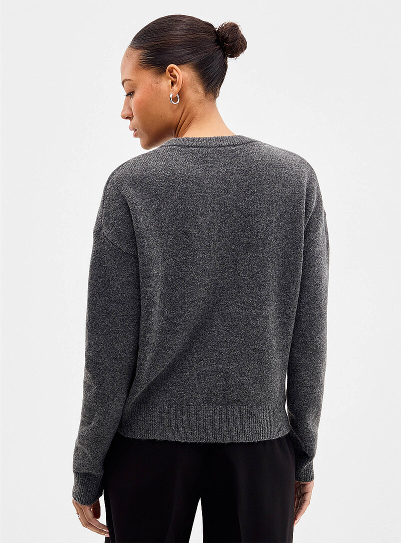 Solid felted knit Henley sweater product image 3