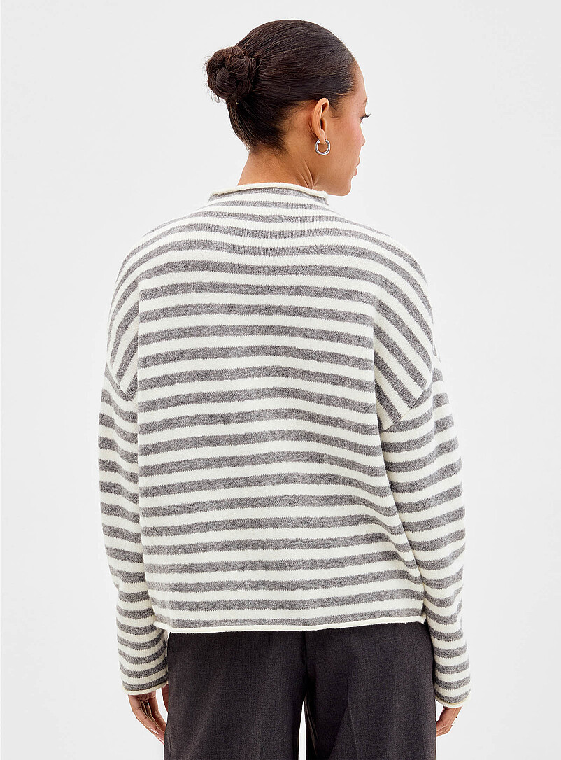 Striped funnel neck cardigan product image 3