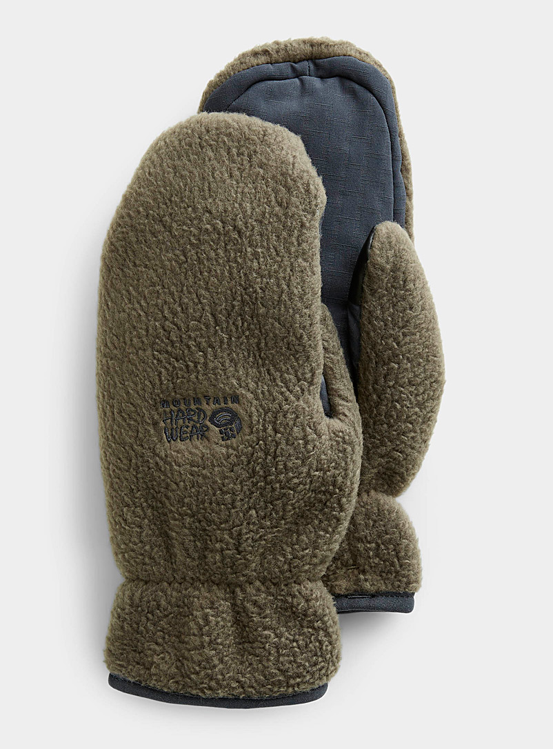 Mountain Hardwear Light Brown HiCamp sherpa mittens for men