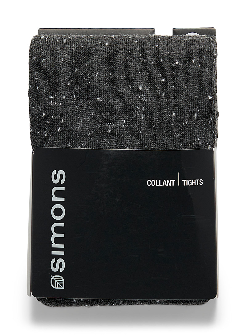 Simons Charcoal Flecked tights for women