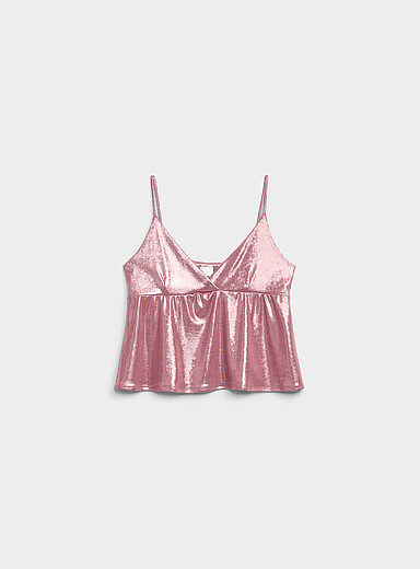 Metallic mini babydoll cami