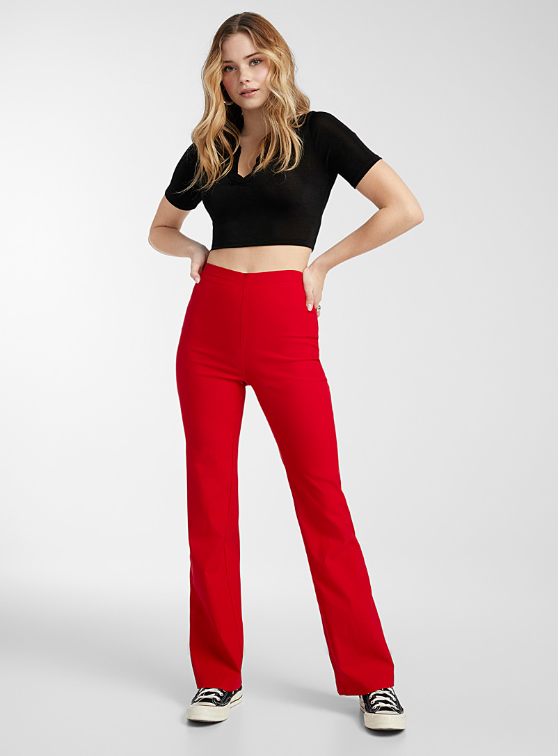 Twik Red Stretch wide-leg pants for women