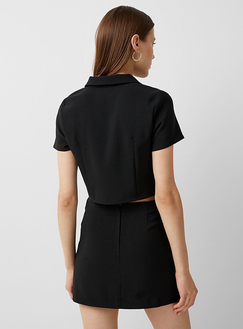 Twik Black 3-button jacket blouse for women