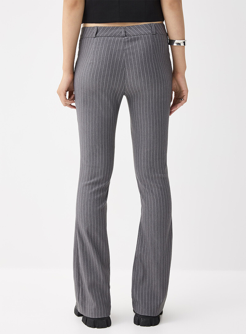 Twik: Le pantalon semi-&eacute;vas&eacute; bengaline Noir &agrave; motifs pour femme