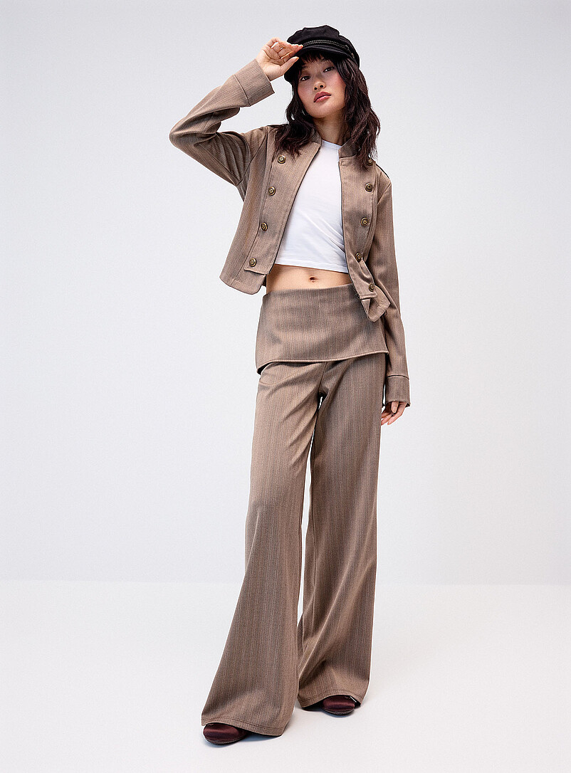 Twik Black Side tie wraparound dress pant for women