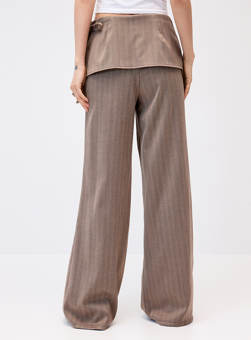 Twik Black Side tie wraparound dress pant for women