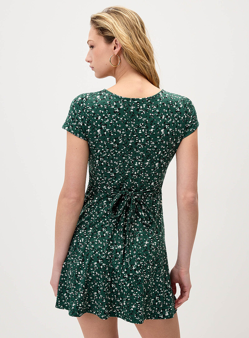 Twik Patterned black Patterned crossover minidress for women