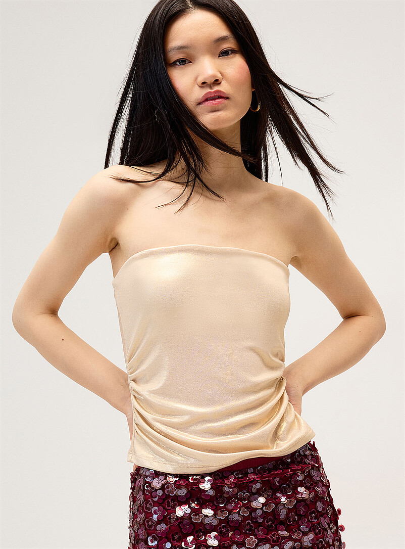 Metallic Effect Cropped Tube Top