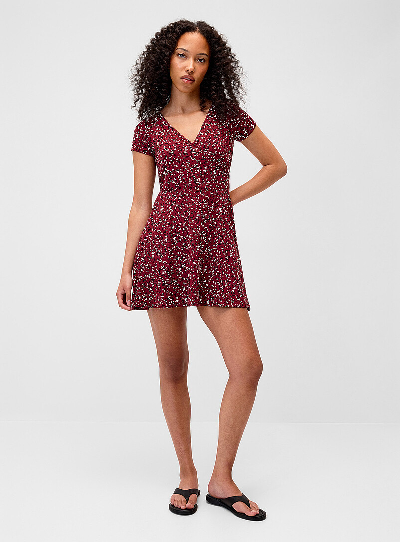 Patterned Crossover Minidress