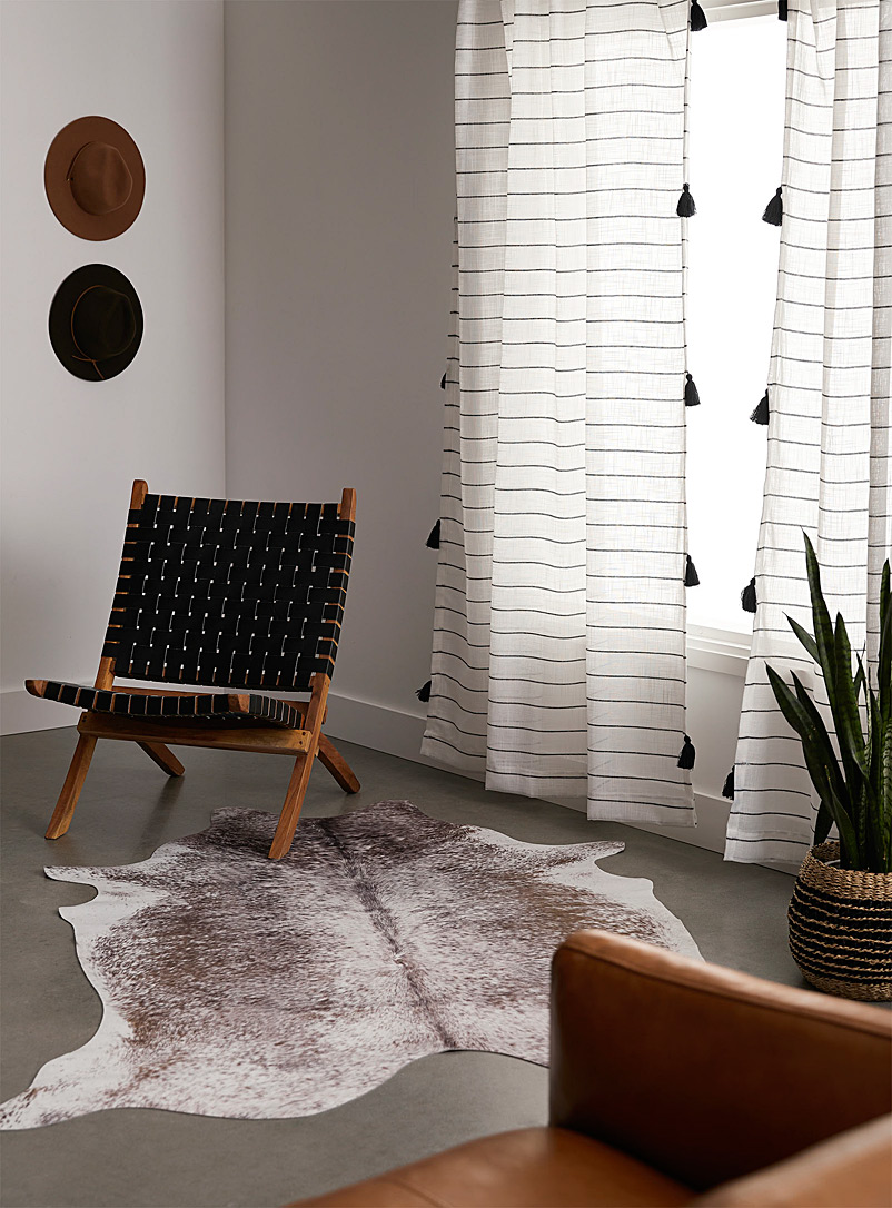 Simons Maison: Le rideau rayures délicates 138 x 214 cm Blanc et noir