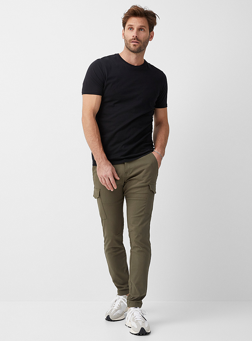 Projek Raw Khaki Stretch canvas cargo pant Slim fit for men