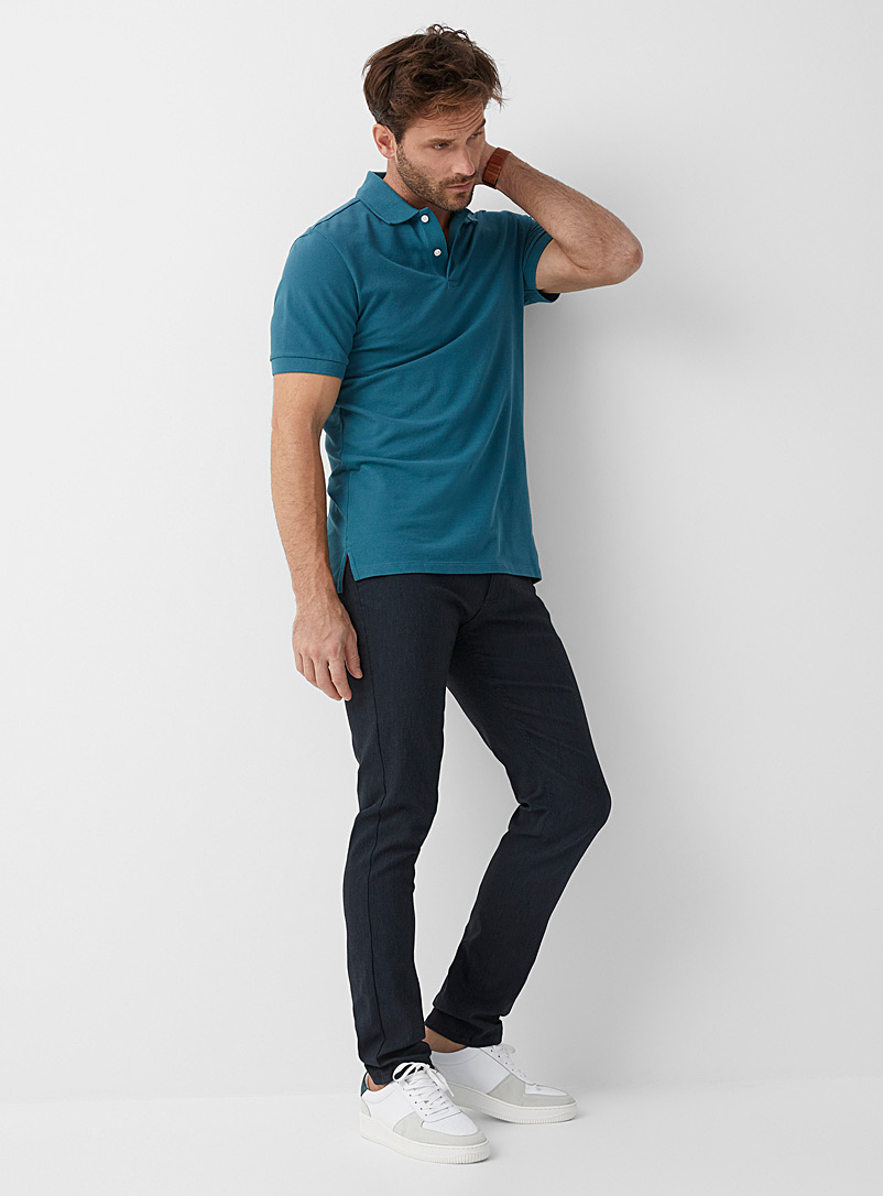 Projek Raw Marine Blue Semi-plain stretch pant Slim fit for men
