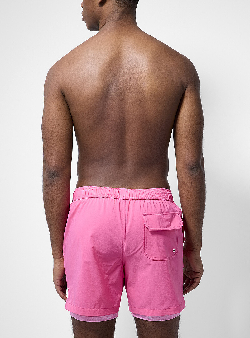 Public Beach: Le maillot short &agrave; cuissard imprim&eacute; Bleu marine - Bleu nuit pour homme