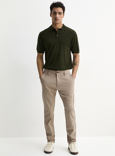 Projek Raw: Le pantalon twill extensible <b>Coupe &eacute;troite</b> Brun clair pour homme