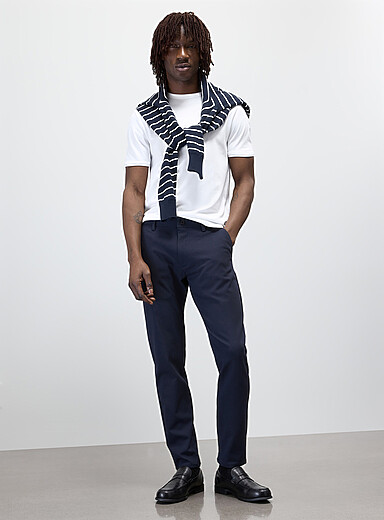 Projek Raw Navy/Midnight Blue Stretch twill pant <b>Slim fit</b> for men