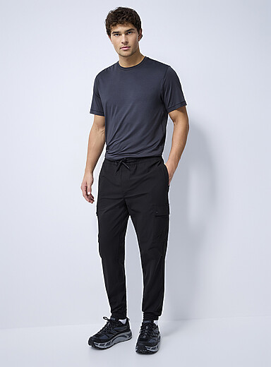 Projek Raw Black Stretch pull-on cargo joggers for men