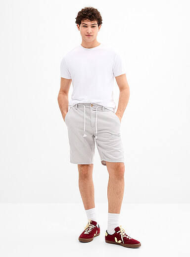 Projek Raw: Le bermuda tricot effet pied-de-poule Gris clair pour homme