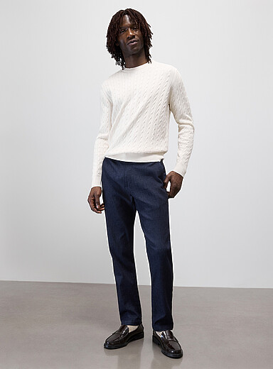 Stretch indigo chinos <b>Straight fit</b>