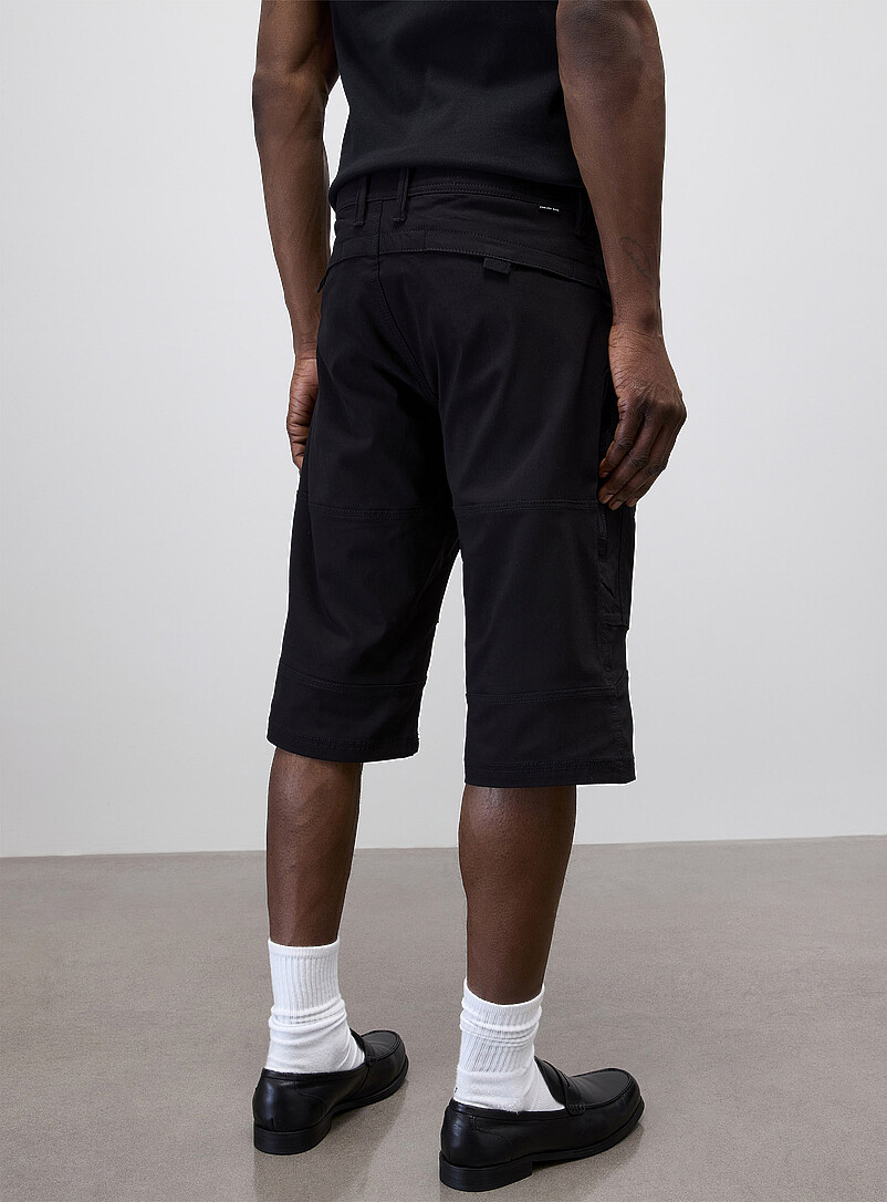 Projek Raw: Le bermuda toile extensible Noir pour homme