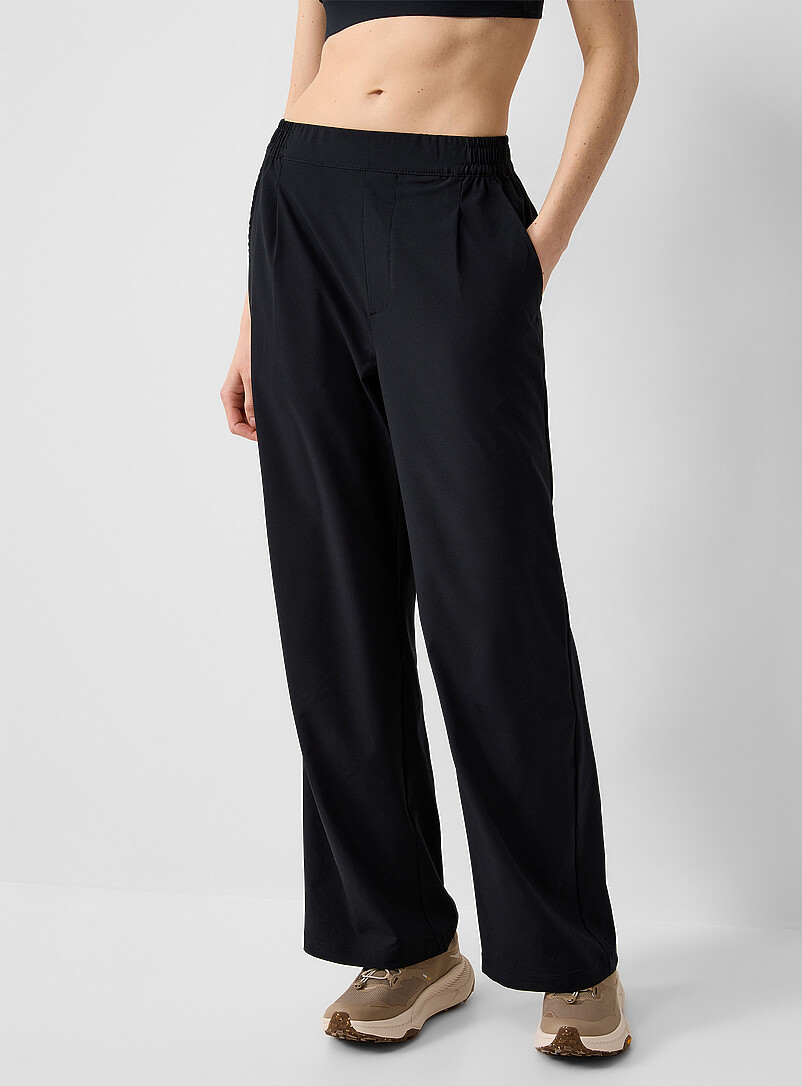 Projek Raw Black Wide-leg stretch weave pant for women