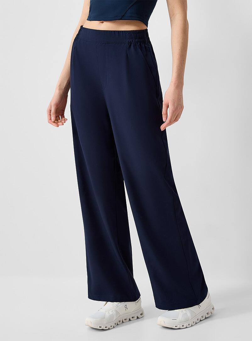 Projek Raw Black Wide-leg stretch weave pant for women