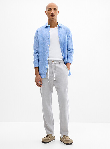 Le pantalon tricot trame bicolore <b>Coupe &eacute;troite</b>
