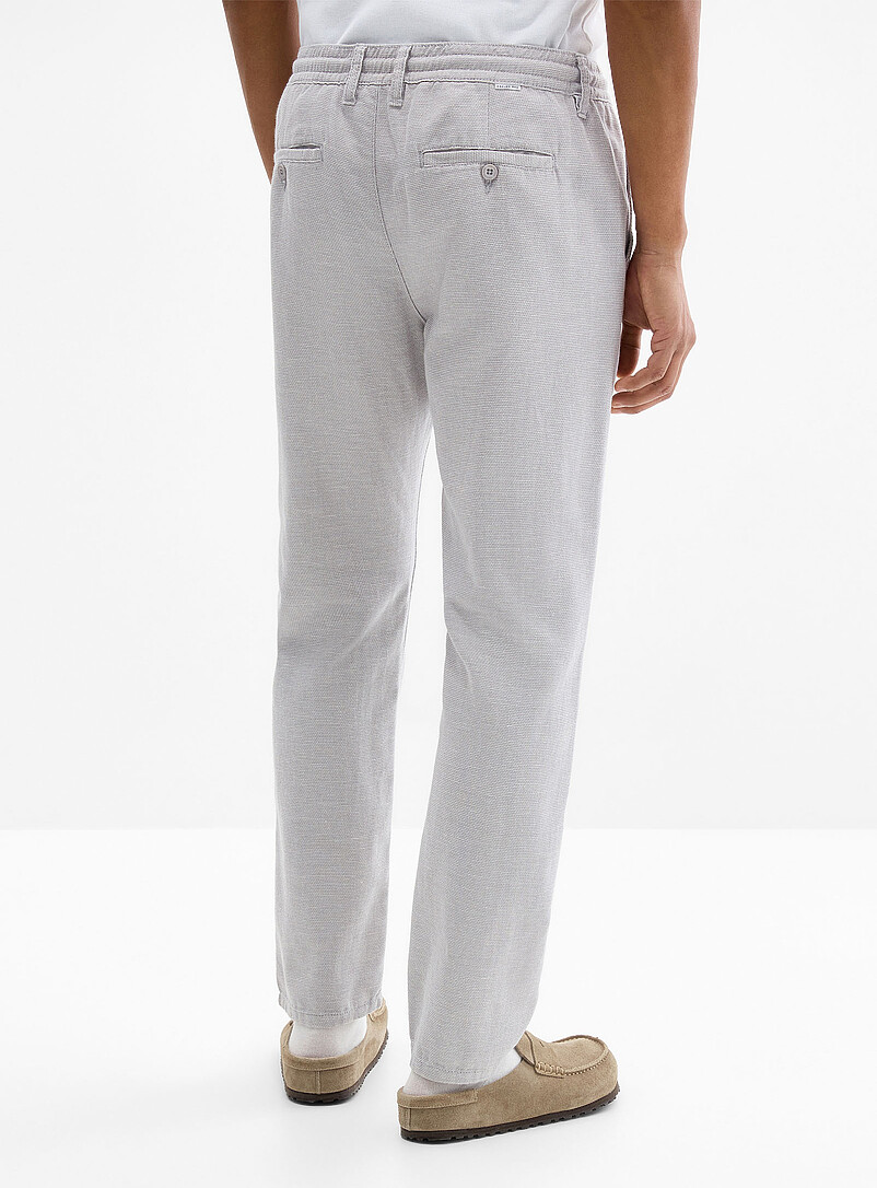 Projek Raw: Le pantalon tricot trame bicolore <b>Coupe &eacute;troite</b> Taupe pour homme