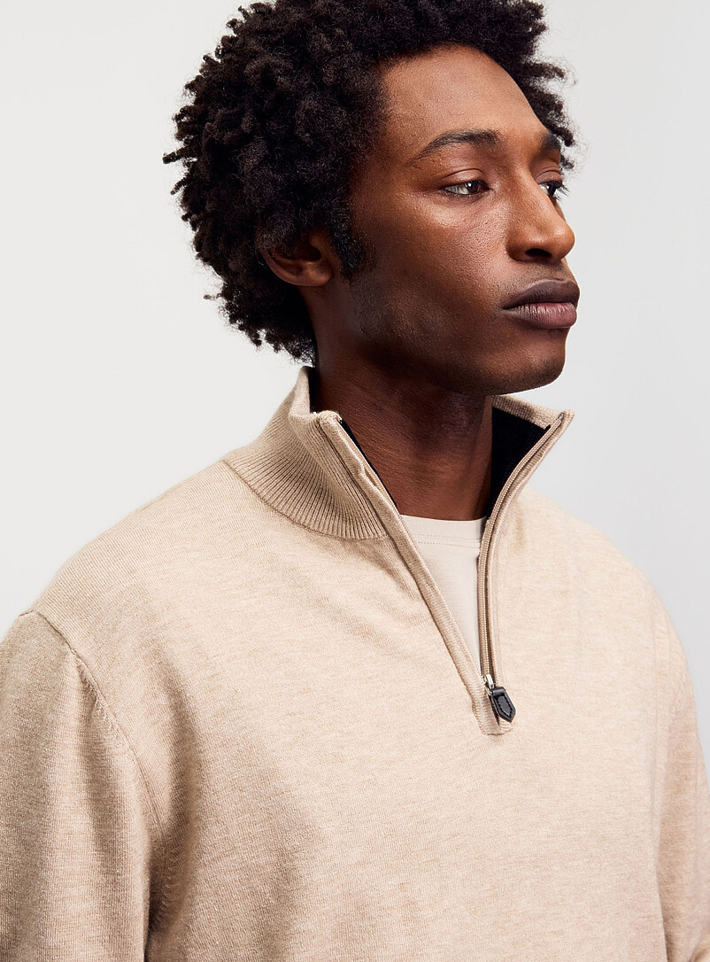 Zip-neck supple knit sweater | Projek Raw | Shop Men's Turtleneck