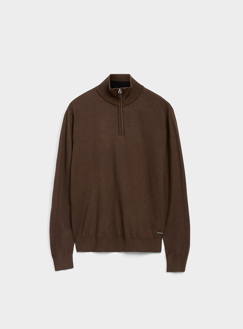 Zip-neck supple knit sweater | Projek Raw | Shop Men's Turtleneck