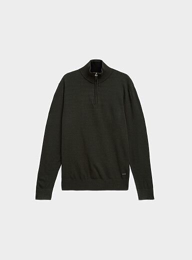 Le chandail col zipp&eacute; tricot souple