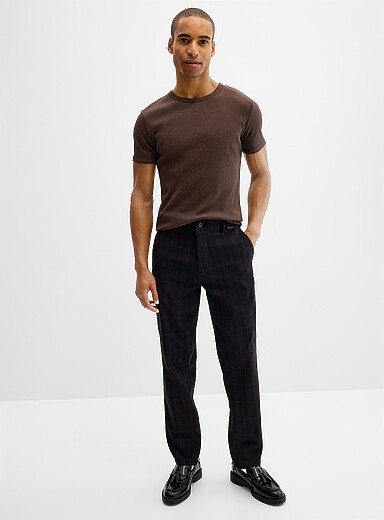 Projek Raw: Le pantalon &agrave; carreaux bungeeflex<sup><small>MC</small></sup> <b>Coupe d&eacute;contract&eacute;e</b> Noir &agrave; motifs pour homme